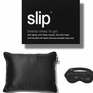 BNIB SLIP Black Silk Travel Pillow and matching Eye Mask
100% Mulberry Silk.